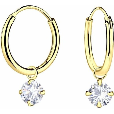 Nefertitis 35029 Stříbrné kruhové náušnice 12 mm SHINE GOLD NF61011 1,2 cm, 0,67 g
