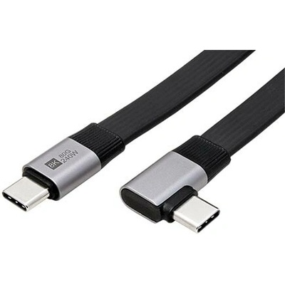 Roline 11.02.9099 USB4 80Gbps USB C(M) - USB C(M) lomený do boku PD 240W 0,13m černý
