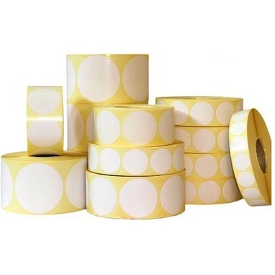 CDRmarket Самозалепващи се етикети Кръгла 50 мм, 1000 бр. , Бял термо, роля (Dfi50/1000)