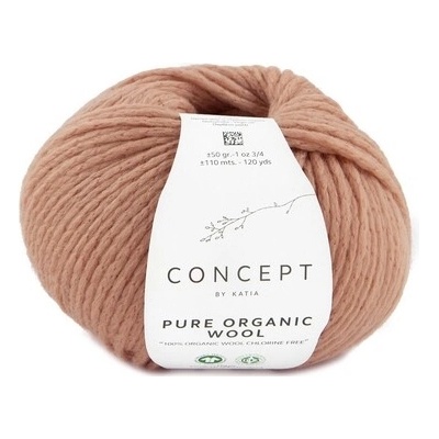 PURE ORGANIC WOOL Katia Farby PURE ORGANIC WOOL: 52 pastelová koralová