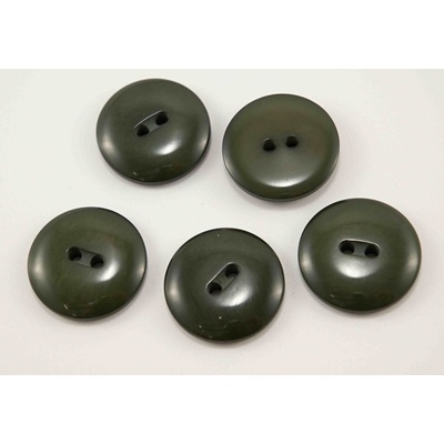 Dierkový gombík lesklý - zelený khaki - priemer 2,6 cm