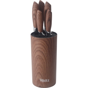 Voltz Комплект ножове Oliver Voltz OV51633G5, 6 части, Мраморно покритие, Поставка, Кафяв (OV51633G5 Wood)