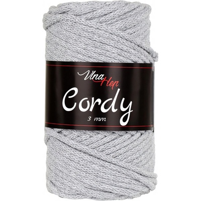 Pletací / háčkovací příze Vlna-Hep CORDY 3mm 8231 světle šedá, jednobarevná, 250g/100m