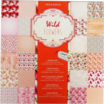 Papír na scrapbooking Craft Sensations 30.5x30.5 cm - 24 listů - Wild Flowers