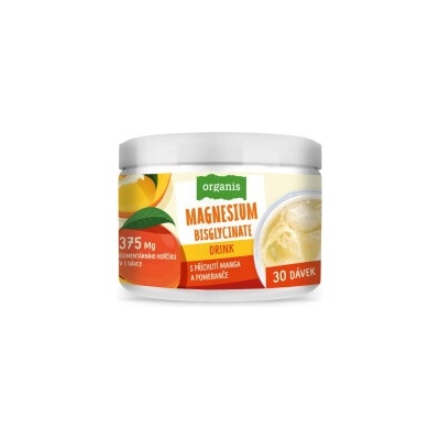 Organis Magnesium Bisglycinate Drink rozpustný nápoj Mango & Orange 102 g