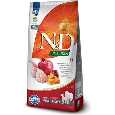 N&D Pumpkin Dog Adult Medium & Maxi Grain Free Quail & Pomegranate 12 kg