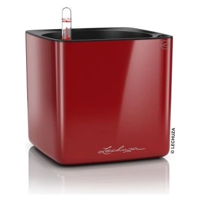 Kvetináč Lechuzav Cube Glossy 16cm all-in-one set rôzne farby červená