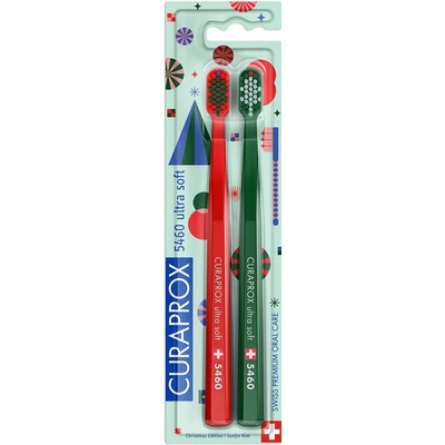 Curaprox CS 5460 Ultrasoft Vánoční edice zubní kartáček 2 ks