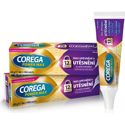 Corega Power max upevnění + utěsnění fixační krém 2 x 40 g – Zboží Dáma