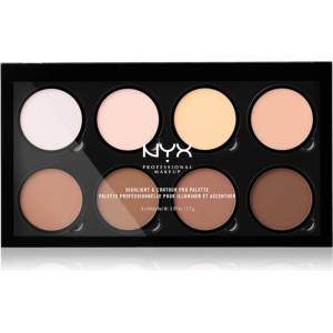 NYX Professional Makeup Highlight & Contour PRO контурираща палитра за лице 8x2, 7 гр