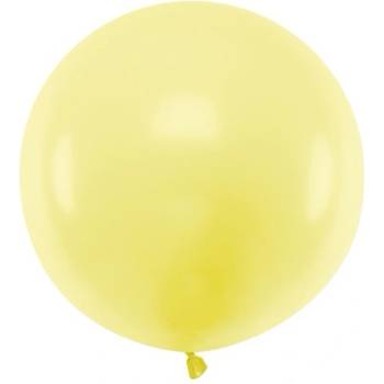 Party Deco Голям Латексов Балон, Пастел, Светло Жълт, 60см
