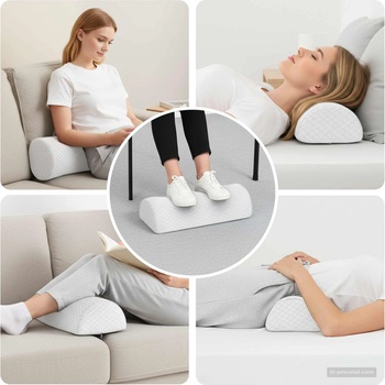 vidaXL Постелка за крака Едноцветен Бяло (42020196)