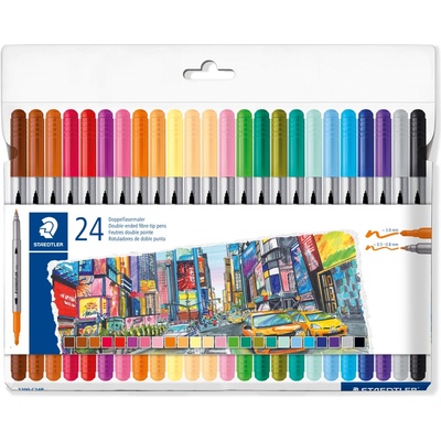STAEDTLER Флумастри Staedtler 3200, двувърхи, 20+4 цвята (34186-А)