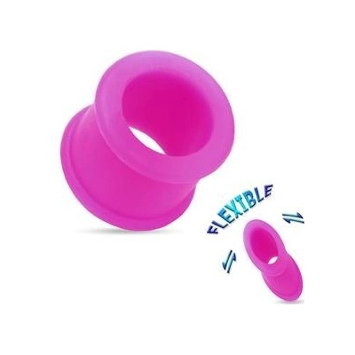 Šperky4U silikonový tunel do ucha fialový TN01036-18