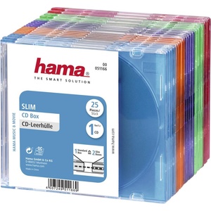Hama Slim CD кутийки за дискове Hama, опаковка от 25 бр, 51166 (HAMA-51166) - topmall