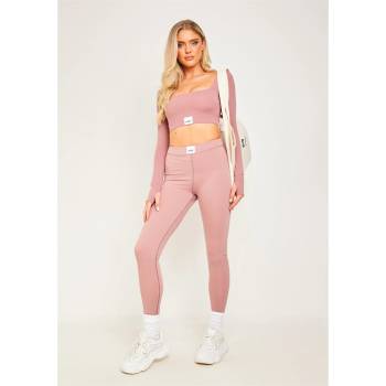 Missy Empire Клин Missy Empire Missy Sport Tab Logo Thick Gym Leggings - Rose