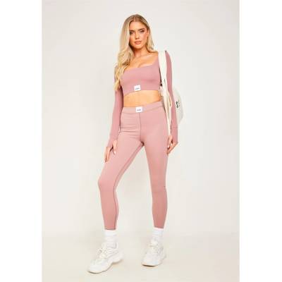 Missy Empire Клин Missy Empire Missy Sport Tab Logo Thick Gym Leggings - Rose