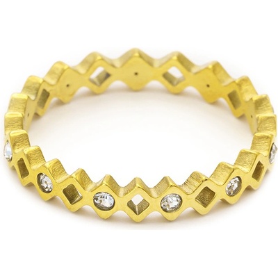 Bruno prsten s kamínky GOLD S4386