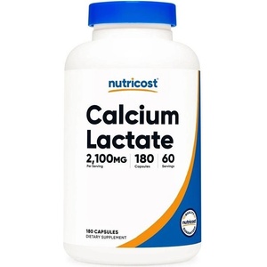 Nutricost Calcium Lactate, 260 mg, 180 капсули, Nutricost (67875 (553101) NC)