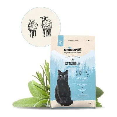 Chicopee Classic Nature Line Adult Sensible-Храна за котки с чувствителни стомаси с агнешко месо 1.5 кг