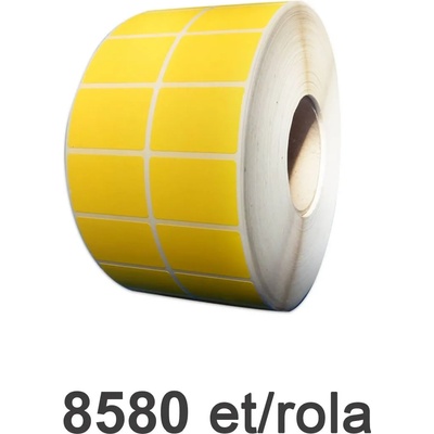 ZINTA Самозалепващи етикетни ролки PE, саморазрушаващи се, жълти, 50x32mm, 8580 ет. / ролка (50X32X8580-PESEC-YEL-2R)