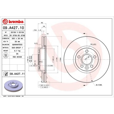 BREMBO Brzdový kotúč 09A42711