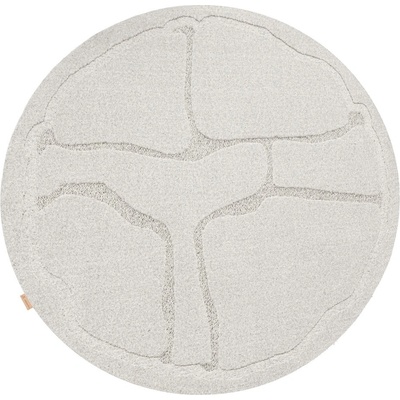 Agnella Светлосив вълнен кръгъл килим ø 120 cm Morphic Organica - Agnella (5901760413985)