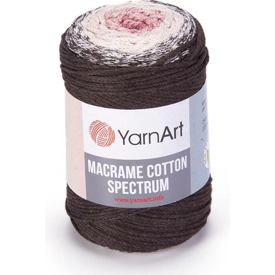 Yarn Art Macrame Cotton Spectrum 1302 hnědá, krémová, starorůžová