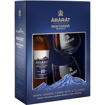 Ararat brandy Akhtamar 10y 40% 0,7 l (dárkové balení 2 sklenice)