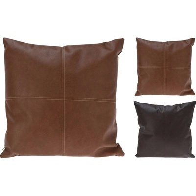 Homestyling vankúš PU kůže světle hnědá KO-AAE821870 45x45