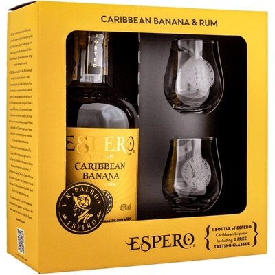 Espero Caribbean Banana + 2 poháre 40% 0,7 l (darčekové balenie 2 poháre)