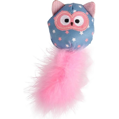 Flamingo hračka pro kočky sovička 14cm