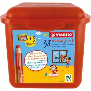 STABILO - colored pencil, watercolor & wax crayon - woody 3 in 1 - F54456 (F54456)
