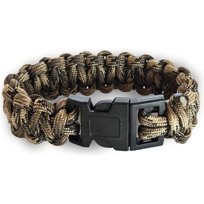 WARAGOD Гривна от паракорд с пластмасов клипс Corna, камуфлажен койот (WAR0073009)