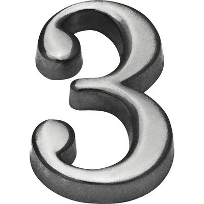 Domové číslo "3" nikel matný 10 cm