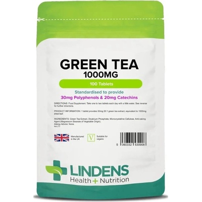 LINDENS Health + Nutrition Zelený čaj 1000 mg 100 tablet