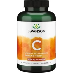 Swanson Vitamin C with Rose Hips, 1000 mg, 90 капсули, Swanson (SW1054)