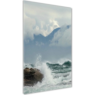 Vertikálny foto obraz fotografie na skle Rozbúrené more 50x100 cm