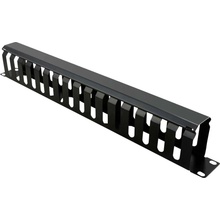 VALUE 19' vyvazovací panel 1U kovový s krytkou průchozí 40 x 40 mm černý 26.99.0304