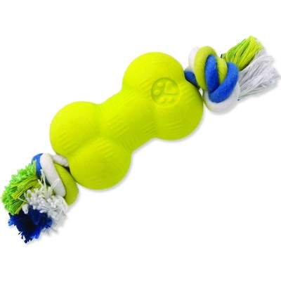 Dog Fantasy Plaček Strong Foamed kost guma s provazom 8,8 cm