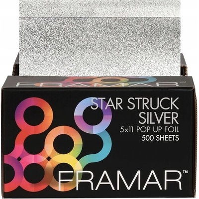 FRAMAR Strieborná hliníková fólia na melír v pásoch Framar Star Struck 500 ks