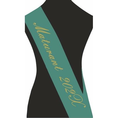 ON-DESIGN Šerpa MATURANT Barva: emerald, Barva potisku: zlatá metalická, Fonty písma: Segoe Print