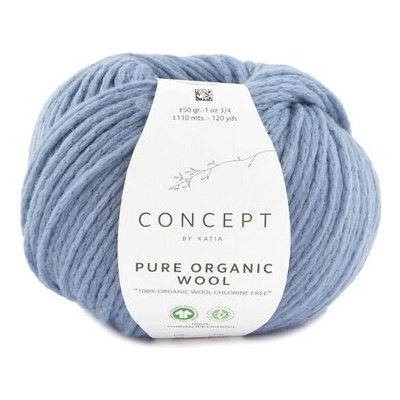 PURE ORGANIC WOOL Katia Farby PURE ORGANIC WOOL: 62 svetlá džínsová