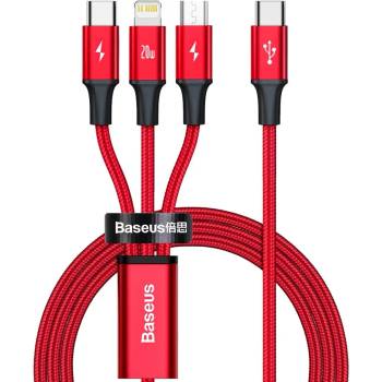 Baseus Rapid 3in1 USB Cable - универсален USB-C кабел с Lightning, microUSB и USB-C конектори (150 см) (CAMLT-SC09)