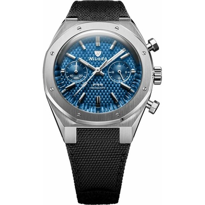 Nivada Grenchen F77 Meca Blue - Canvas Strap