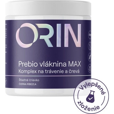 ORIN Prebio vláknina MAX, komplex na trávenie a črevá v prášku, čierna ríbezľa, 30 denných dávok, 311 g