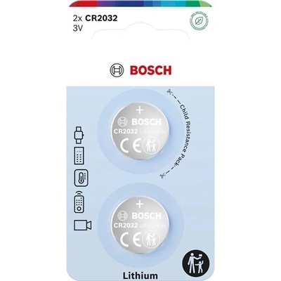 Bosch CR2032B2/00 GOMBELEM LITHIUM 3.0V 2-BLISTER (CR2032B2/00)