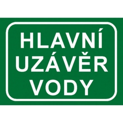 Bezpečnostní značky 7833A A4 fólie Hlavní uzávěr vody