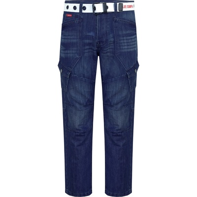 Lee Cooper Мъжки дънки Lee Cooper LC Belted Cargo Jeans Mens - Dark Wash