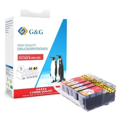 Compatible Комплект 5 глави за CANON PGI-525PGBK / CLI-526BK / CLI-525C / CLI-526M / CLI-526Y Multi Pack (NC-C-0525BK/526BK/C/M/Y)